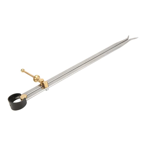 300 mm intern fjederkrog, flad base, poleret kulstofstål messing
