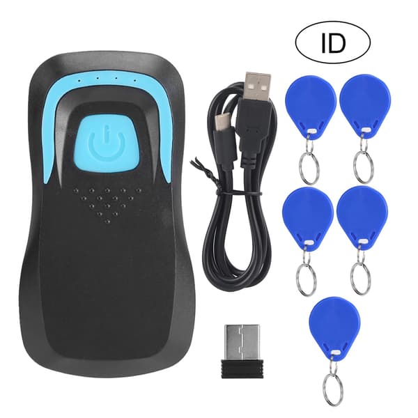 Bluetooth RFID Kortlæser Trådløs Stregkodescanner 5 Kort Sort ID 125Khz