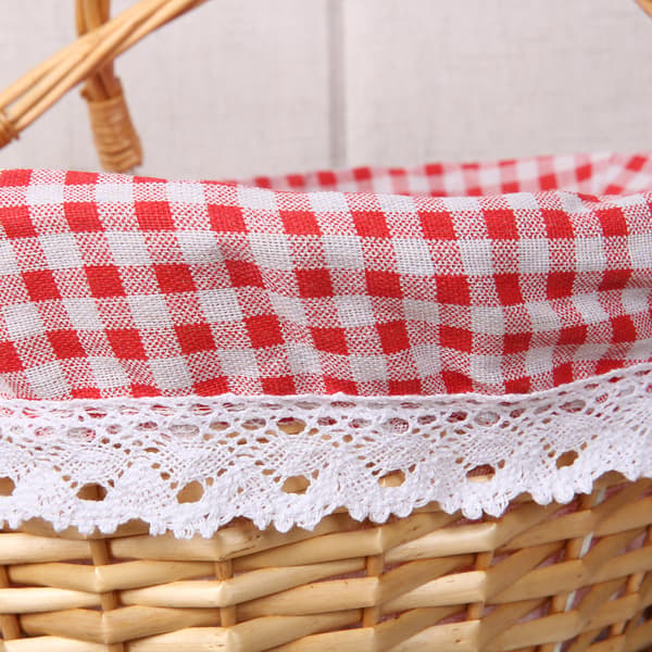 Vikbar Vävd Rotting Picknickkorg Miljövänlig Portabel Badrumspresent
