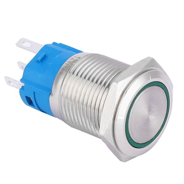 12V 16mm Grön LED Metall Tryckknapp Strömbrytare Bilmodifiering