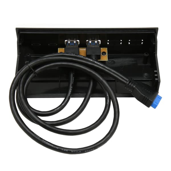 5.25 tums frontpanel 2 port USB 3.0 optisk drivenhetsfack med 19-stiftskontakt för PC-chassi