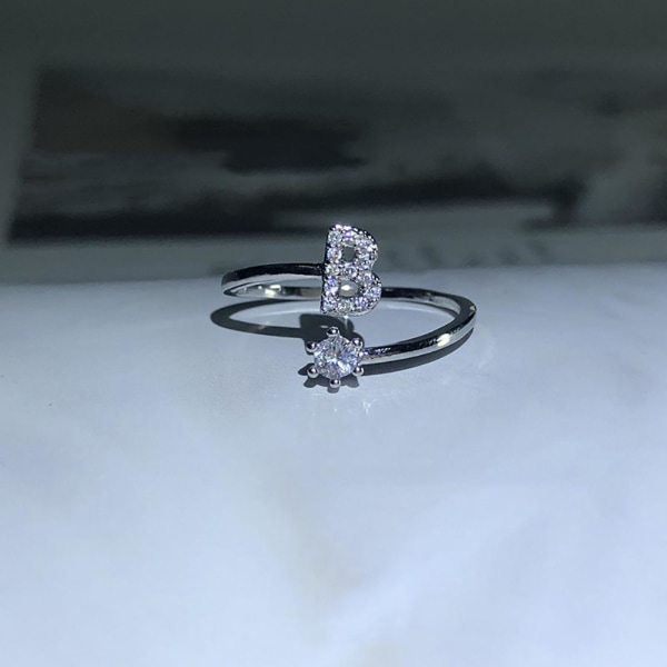 Ring Justerbar Open End Koppar Brev Kvinnor Finger Smycken För Dejting S