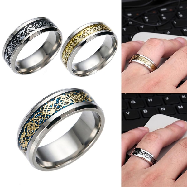 Snygga män titan stål slät yta bröllop band finger ring smycken gåva Silver and Silver US 6