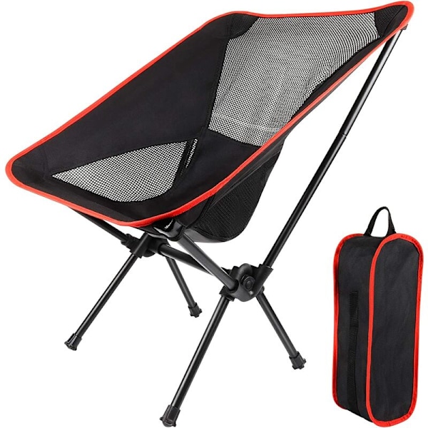 Utomhusfällbar campingstol, bärbar fritidsvikbar ryggstol med bärväska för utomhusaktiviteter, camping,