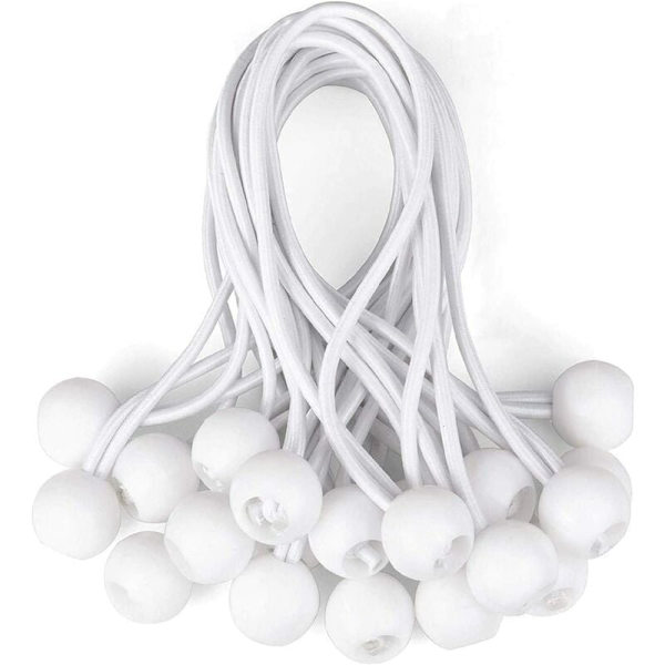 20 st Tarp Tensioners Ball Bungee Bungee Bungee Gummi Spännare för Banner, Tarp, Paviljong, Tält, Gardiner Förlängning H