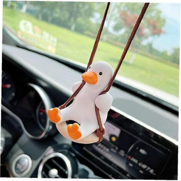 Swinging Duck Car Hanging Ornament, Cute Swing Duck On Car Mirror Pendant