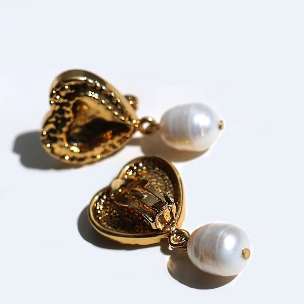 Örhänge Pearl Heart Stud Modesmycken Ac6155
