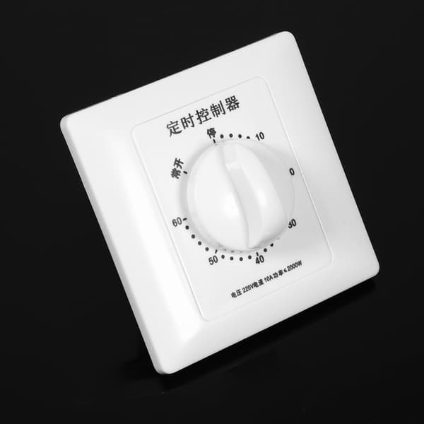 220V AC Høj Effekt Mekanisk Timer Switch Nedtællingskontrol 86 Panel 60 Min