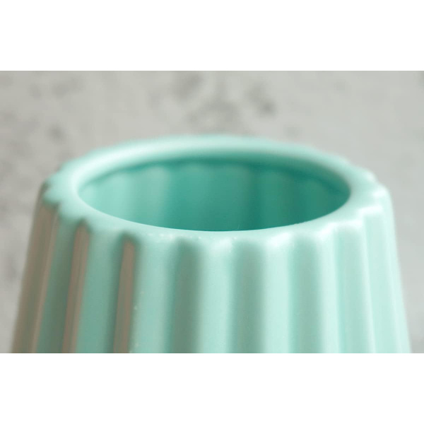 Vas dekoration korall, vardagsrum dekoration keramisk blomma (cyan, 8,8*14,2CM)