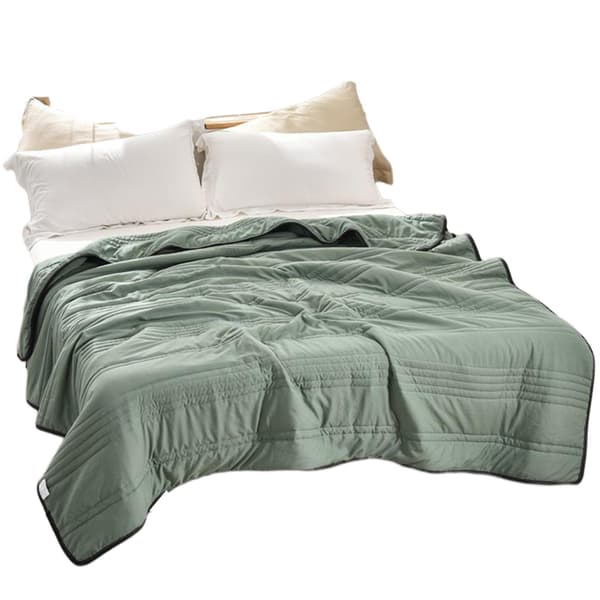 Enfärgat istäcke, maskintvättbart luftkonditioneringstäcke för sovrum Army Green 1X1.5M