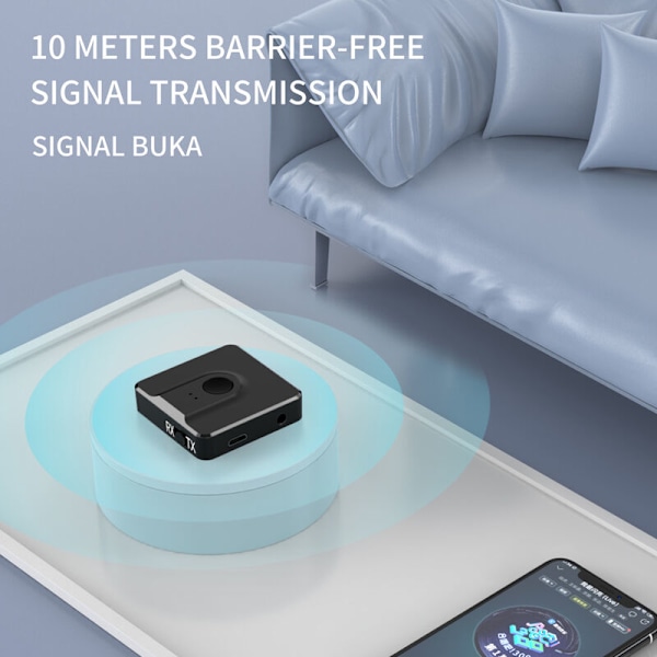 Bluetooth 5.0 modtager sender to-i-en trådløs lydadapter computer mobiltelefon TV bil højttaler