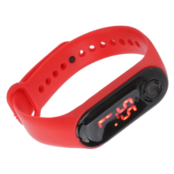 Mini Lade Rød LED Digital Ur Silikone Rem Sport Studerende