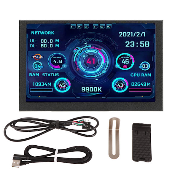 5in IPS USB C PC CPU GPU RAM Data Monitor AIDA64 Temperaturdisplay