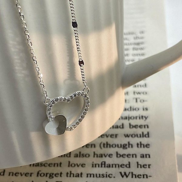 Halsband hjärta Stud Silver Modesmycken Ac5162