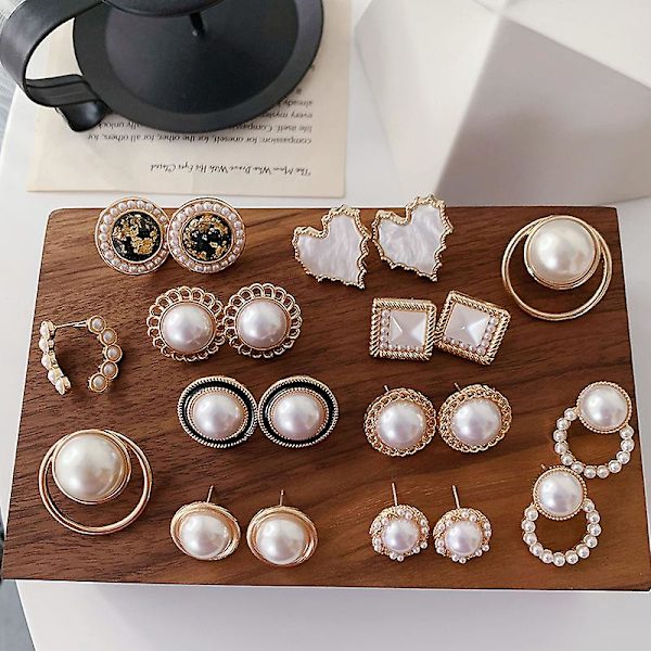Ørering Pearl Geometry Stud piger&#39; Modesmykker Ac3576 A68