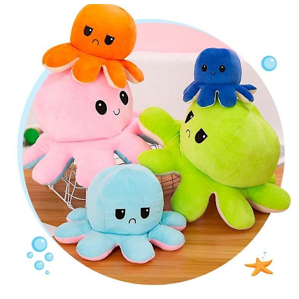 Doll Flip Octopus (gul + grön 30 cm)