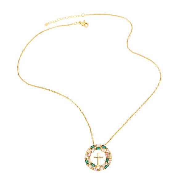 Halskæde Vintage Zircon Cross Fashion smykker Ac9274 B