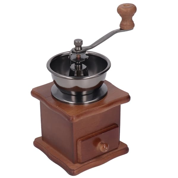 Manuel Retro Træ Kaffekværn Rustfrit Stål Burr Klassisk Stil