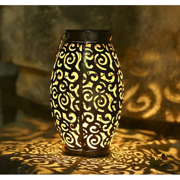 Solar Lantern, LED Outdoor Solar Lantern, Metal Outdoor Hängande Solar Lantern Solar Light Vattentät dekoration för Pati