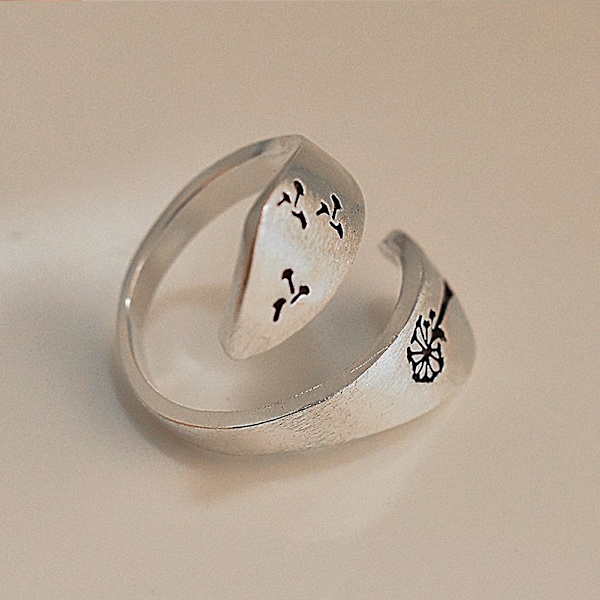 Enkel Kvinnor Maskros Spiral Öppning Finger Ring Justerbar Party Smycken Present