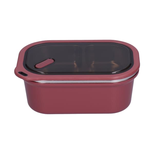 Läckagesäker Bentobox i Rostfritt Stål - Dubbellagers Matbehållare för Skolpicknick (Röd)