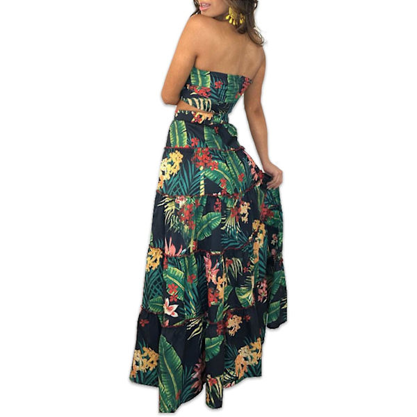 Kvinders Hawaiian Print Kjolesæt Strandkjole