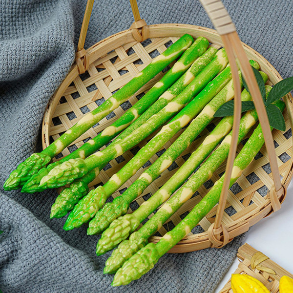 5 stk kunstige asparges farveægte realistiske pvc høj simulering kunstige grøntsager til køkken
