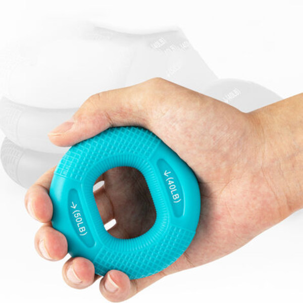 Set med 2 handträningsbollar i silikon för att stärka fingrar och underarmar, lindra stress