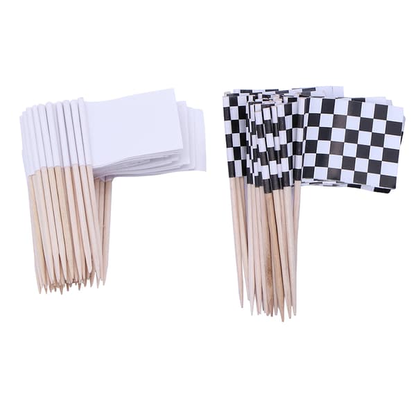 100 stk. flagg-cupcaketopper til festkaker, mat, ostefat og forretter