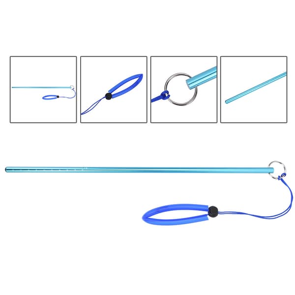 Dykning i aluminiumslegering Tickle Pointer Stick med måling og lanyard (blå)