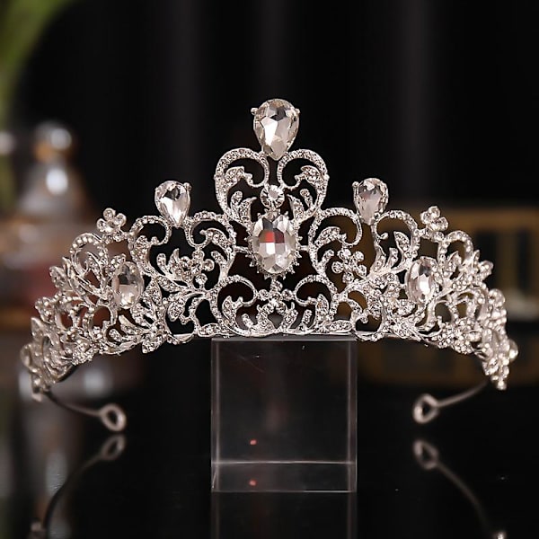 Brudekrone Hovedbeklædning Bryllup Fødselsdag Krone Hovedbeklædning Rhinestones Retro Luksus Hårtilbehør Til