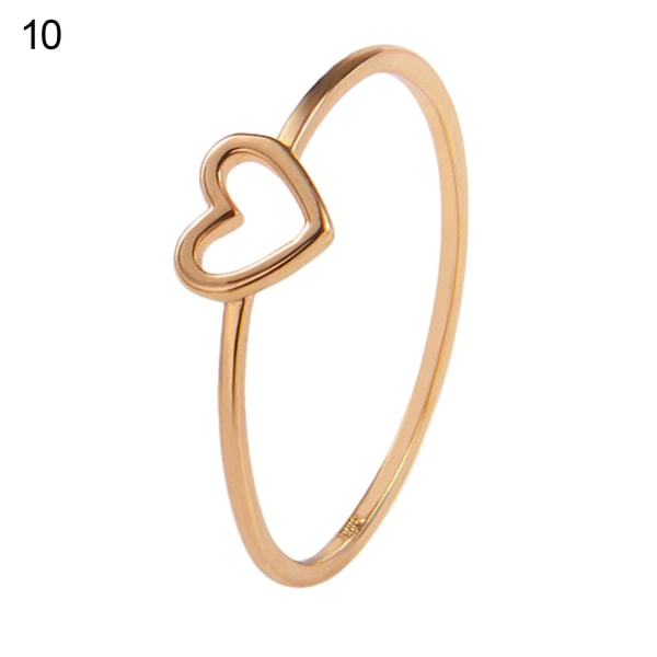 Kvinnor enkel urholkad hjärtring Valentine Propose Circlet smycken present Golden US 8