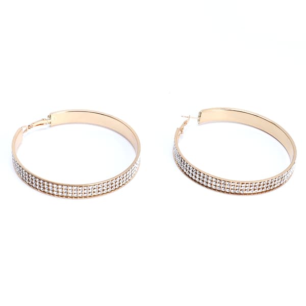 Trendiga Kristallörhängen Metalllegering Mode Gradient Loop Örhängen Dangler för Kvinnor 12372