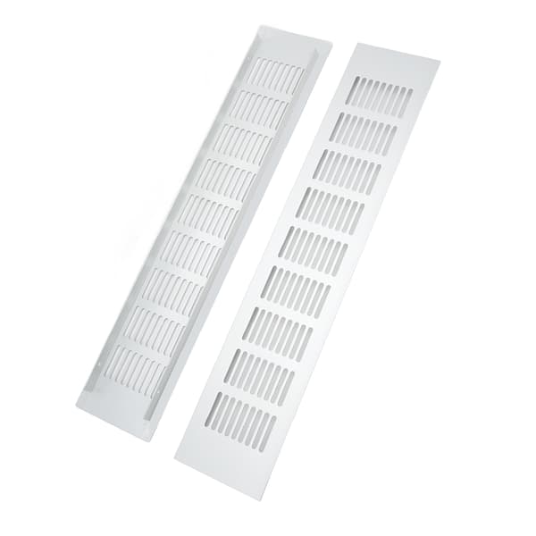 2 stk. luftventilationsrist i aluminiumslegering, rektangulær ventilationsplade til skab, skoskab, skab 80x400mm