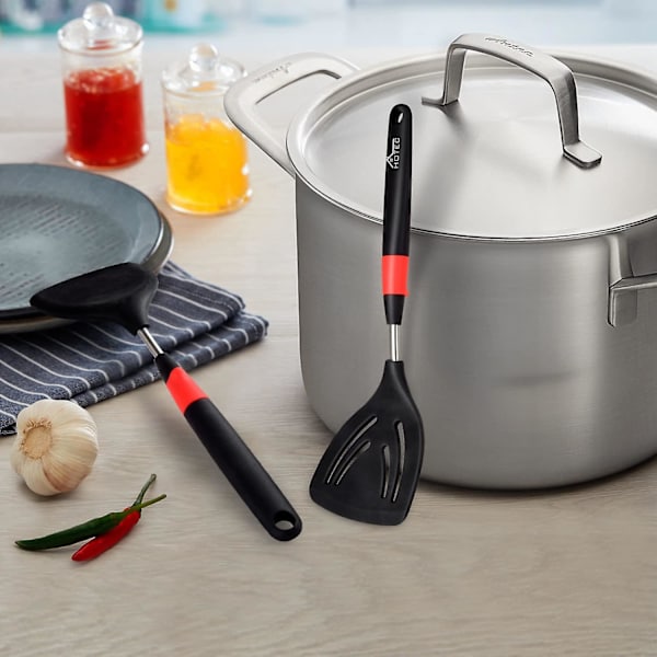 Silikonspatel,kökspaddlar Wok-spatel Värmebeständig Mjuk Gummi Non-stick Köksredskap Diskmaskin Säker, 37cm