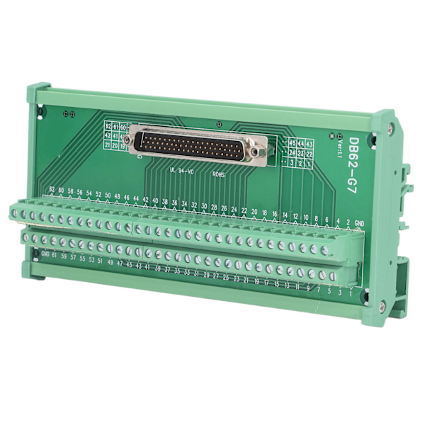 DB62 M7 3-radig kopplingsplintadapter Breakout Board Module 60V DC Interface Connector