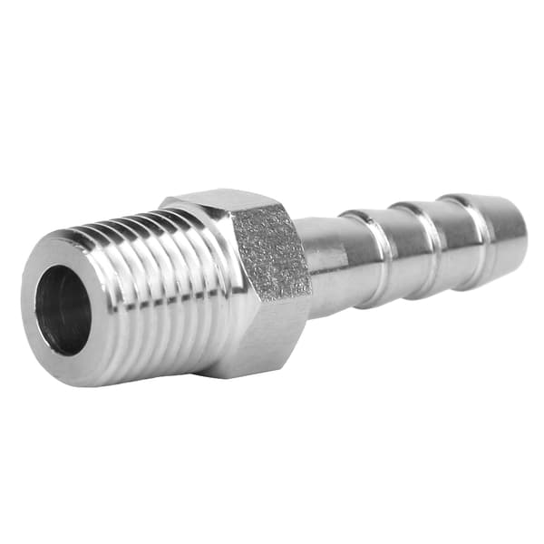 Rustfrit stål han-ledningsforbindelse Barb 2 STK BSPT 1/4 6mm