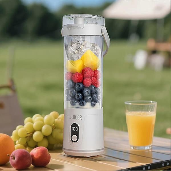 Bærbar blender til shakes med digitalt display – ideel til udendørs brug Grey