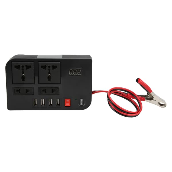 Strømkonverter Modificeret Sinusbølge 12V til 220‑240V 600W Sort Inverter Universal til Bil