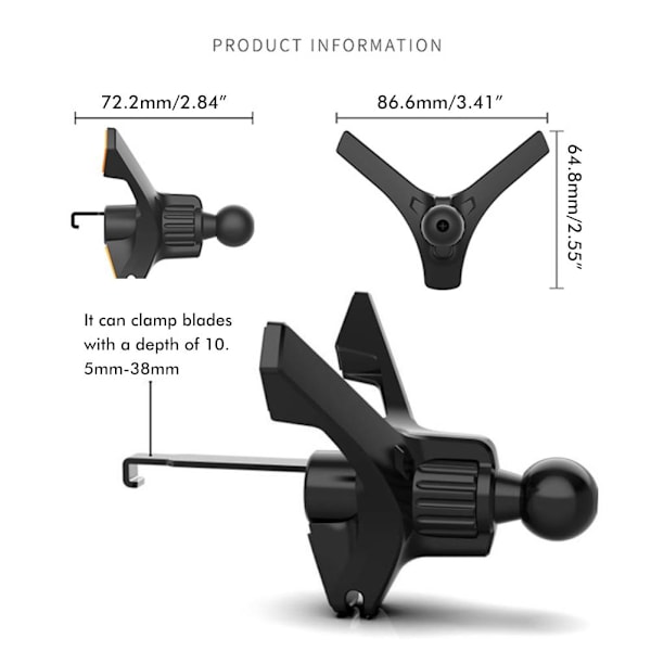 Y-formet bilventilfest Universal Klips Holder Adapter