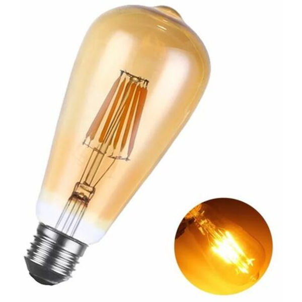 LED pære, E27 retro Edison LED retro pære 4W ST64 pære nostalgisk antik dekorativt lys varm hvid LED pære, velegnet