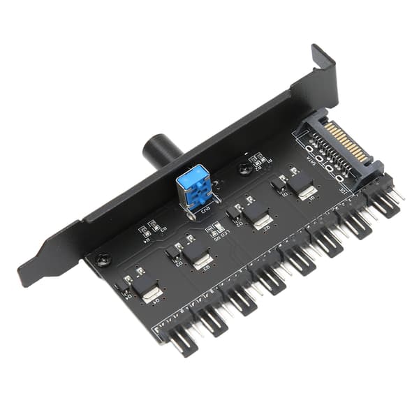 Fläktnav 12V 3 Pin 4 Pin 1 Ratt 8 Kanal Stabil Exakt Fläkthastighetskontroll Skruv för Dator CPU Chassi SATA Gränssnitt