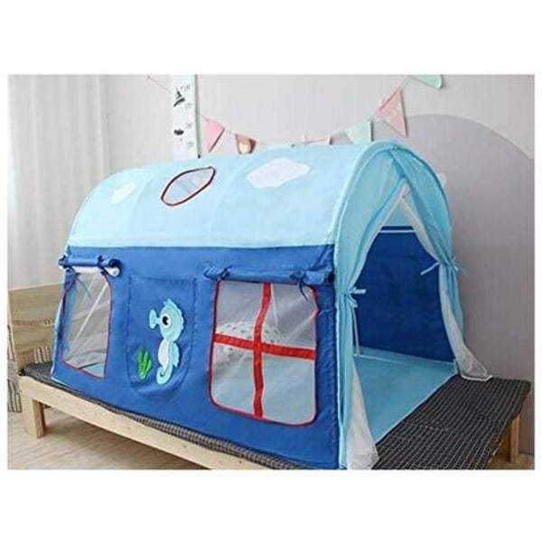 Spil Telt Garden Game House på aftagelig seng til barn pige dreng - blåt hus