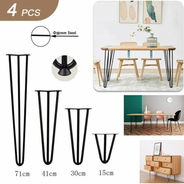 Hiusneulapöydän jalat, 60 cm, 4 kpl tee- set -itse metallihuonekalujalat vaatekaapin laatikot ja yöpöytä
