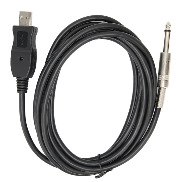 USB Gitarrkabel Hane till 6,35 mm Mono Jack Elektriskt Instrument Inspelning Ljud 3m 9,8ft