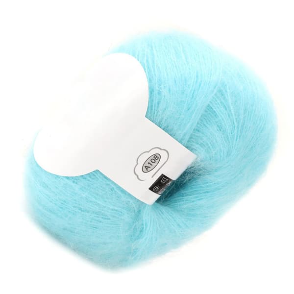 Myk mohair Pashm Strikket Angora Ullgarn (Lyseblå)