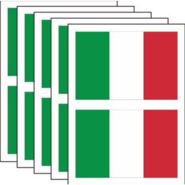 5 tuulettimen lipputatuointitarraa (Italia)