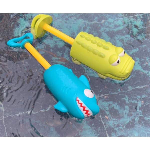 4 stk Piggy Shark pumpevandspistol, legetøj til børnestrand swimmingpool pumpevandspistol
