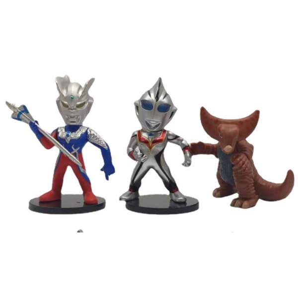 6 Q-version Ultraman leksaksdocka handgjord blindlåda gashapon docka maskin ornament (4 generationer av 6 Ultraman)