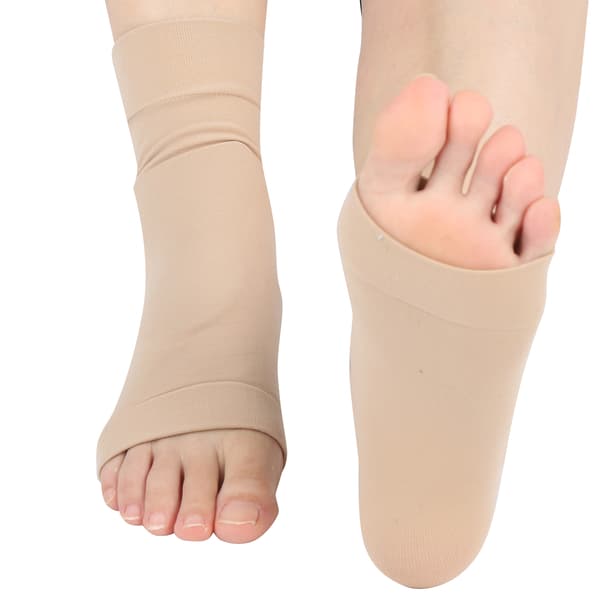 1 Par Silikonvadderade Skyddande Arm Mjuk Fot Ankel Elastisk Stödstrumpa